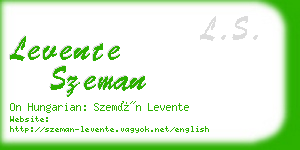 levente szeman business card